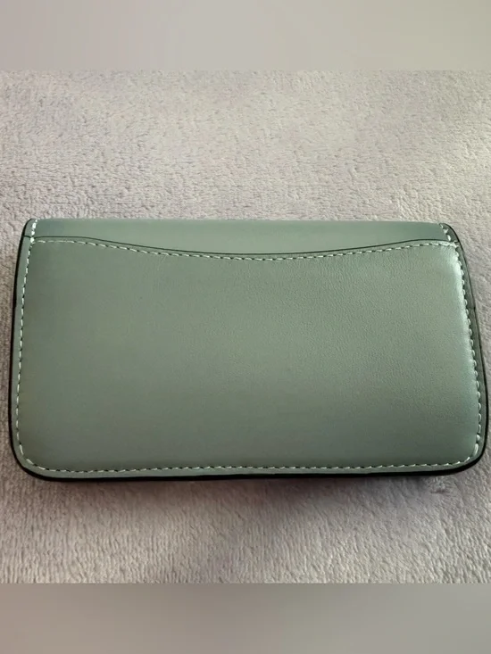 COACH grey blue slim card case EUC - Picture 3 of 5
